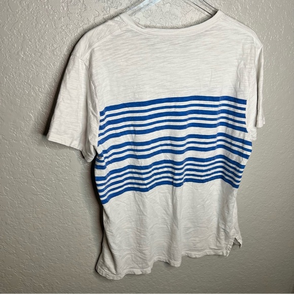 Old Navy White T Shirt W/Blue Stripes - Picture 5 of 6